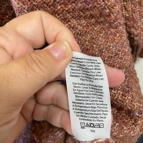 Terra & Sky Size 1X Women's Brown Fall colors Knit Cardigan - Picture 5 of 7